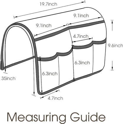 Bed and sofa organizer - Storage - Storage bag - Bed storage - Sofa storage - Bed storage bag - Bedside pocket storage bag gray - Magazine holder - Sofa chair couch - Armrest organizer - 50*90cm - Image 3