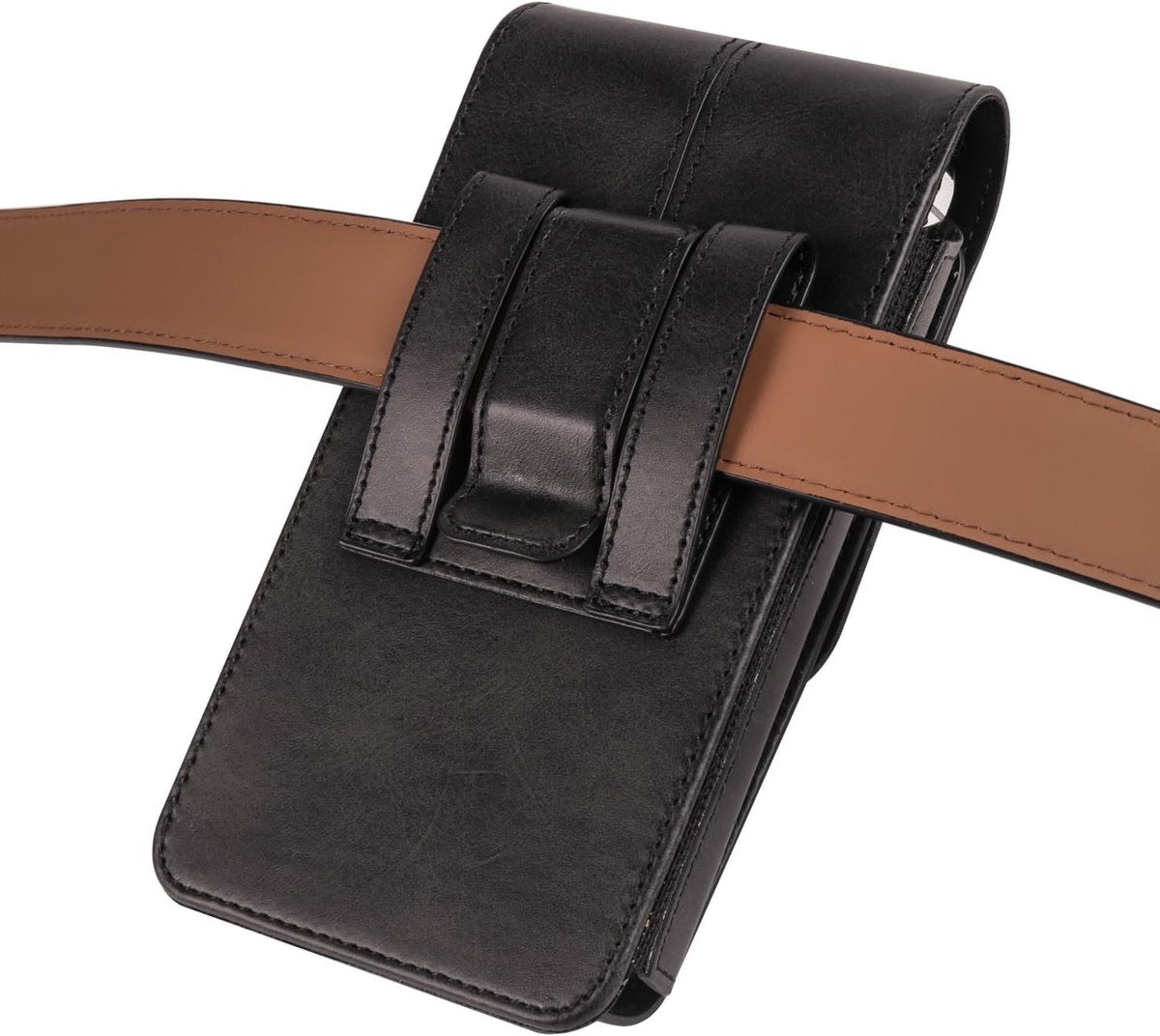 Phone Bag - Black - 15.5*8*2cm - PU Leather - For 6.1 Inch Mobile Phones - With Belt Clip - With Credit Card Slot - Phone Holder Belt Men - Waist Bag - Outdoor Belt Bag - Suitable for Hiking/Outdoor Sports - Image 6