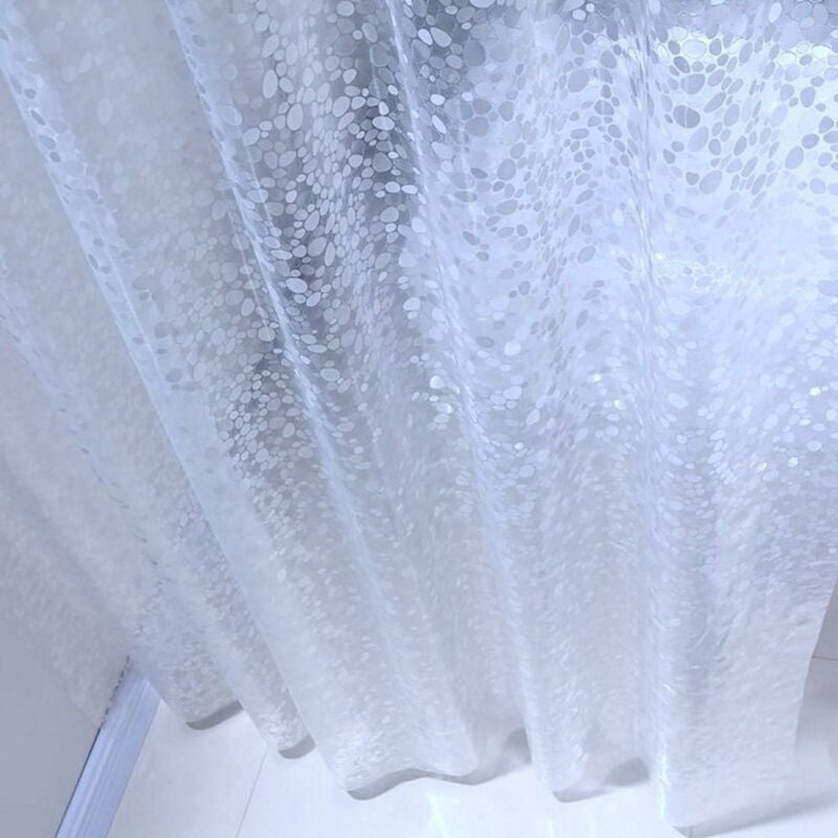 Shower curtains - 120x200cm - crystal stone pattern - PEVA - transparent shower curtain - with hooks - shower curtain - anti-mold - waterproof - Image 2