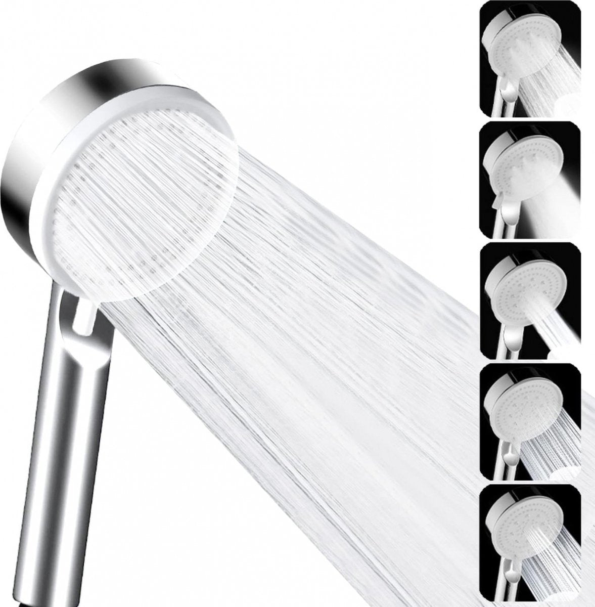 Shower head - 5 jet types - Wellness - 5 spray modes - silver - Better skin - Hand shower - Antibacterial - Anti-limescale protection - Anti-rust - Image 3