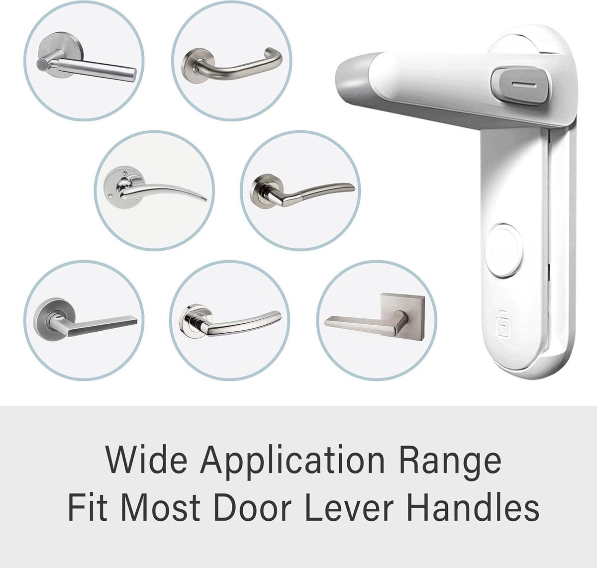 2 Pieces - Door lock - Door handle locks for childproof & pet-proof - Door handle locks for toddlers - Baby safety locks for toddlers - Image 2