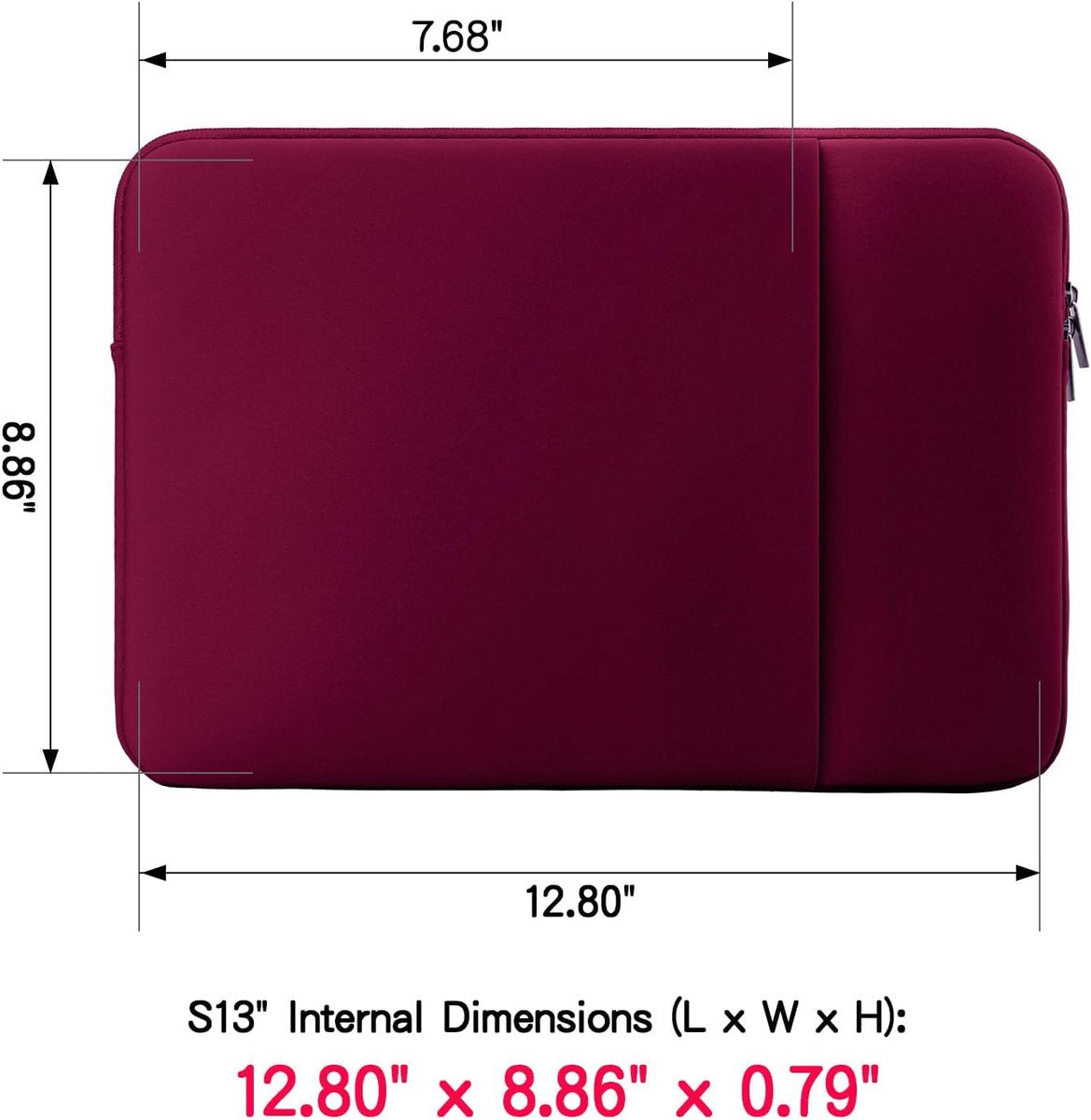 Laptop sleeve - 13 inch - 2-piece - Laptop bag - Suitable for 13 inch laptop - with extra case - Red - Image 2