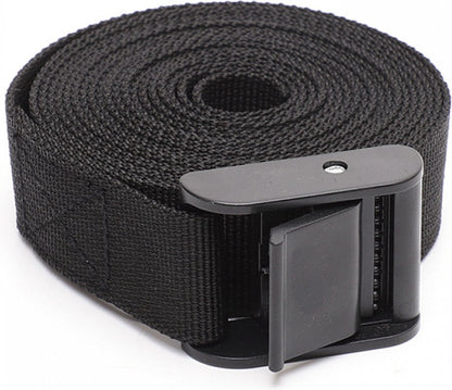 4 pieces - Tension straps - Lashing straps - Fastening straps - 25 MM * 1.5 meters long - Polyester fibers - Black - with buckle - adjustable - for vans, bicycles, trailers, luggage - Image 3