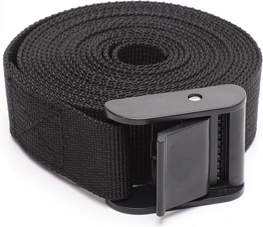 4 pieces - Tension straps - Lashing straps - Fastening straps - 25 MM * 1.5 meters long - Polyester fibers - Black - with buckle - adjustable - for vans, bicycles, trailers, luggage - Image 3