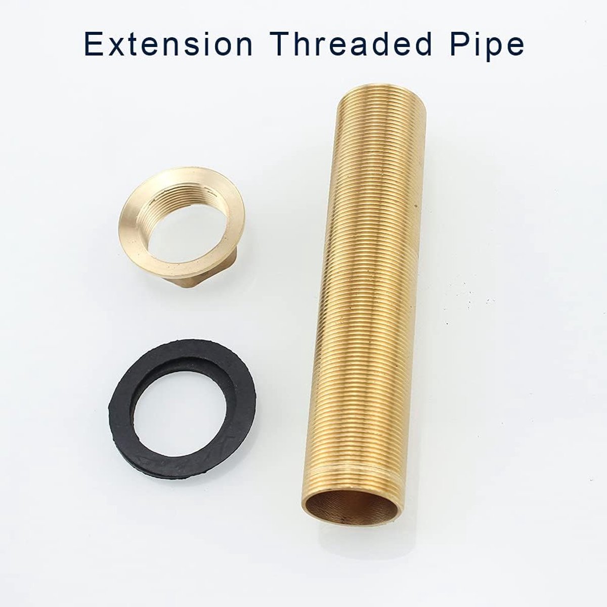 Extension Threaded Pipe - 2 Pieces - M32 x 150mm - Threaded Fasteners - Threaded Connecting Rod - Gold - Copper - For tap installation accessories - Image 2