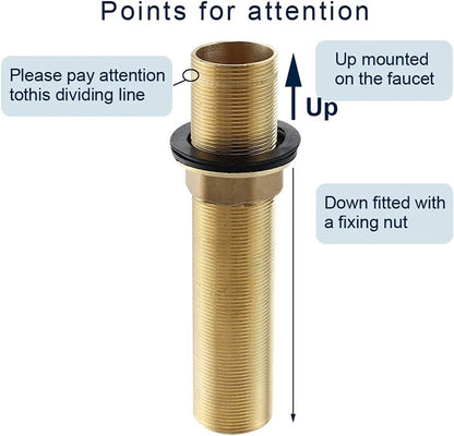 Extension Threaded Pipe - 2 Pieces - M32 x 150mm - Threaded Fasteners - Threaded Connecting Rod - Gold - Copper - For tap installation accessories - Image 3