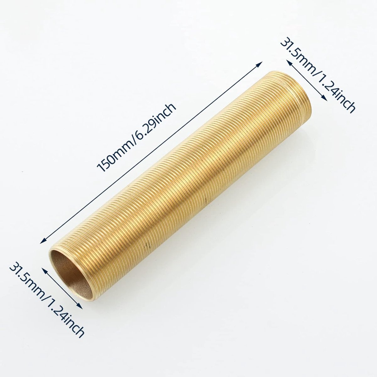 Extension Threaded Pipe - 2 Pieces - M32 x 150mm - Threaded Fasteners - Threaded Connecting Rod - Gold - Copper - For tap installation accessories - Image 6