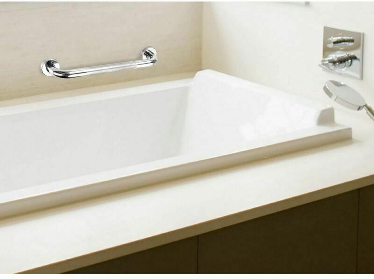 Bath grab bar - Grab bars for seniors - Wall grab bars - Safety grab bars - High Quality - Stainless steel - silver - Non-slip - Wall mounted - for toilet Bathroom - Image 4