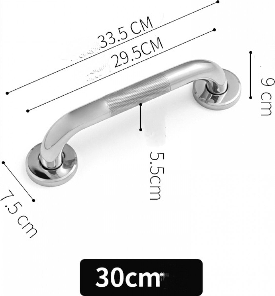 Bath grab bar - Grab bars for seniors - Wall grab bars - Safety grab bars - High Quality - Stainless steel - silver - Non-slip - Wall mounted - for toilet Bathroom - Image 5