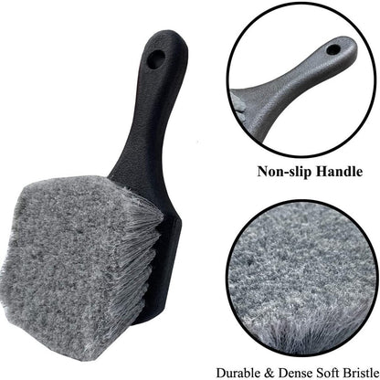Tire brush - rim brush - Tire brush - Tire polish - Rim brush - Rim cleaner - Exterior Wheel Brush Tire Cleaner - black - Brush with short handle - PP - 215 × 55 × 55mm - Image 2