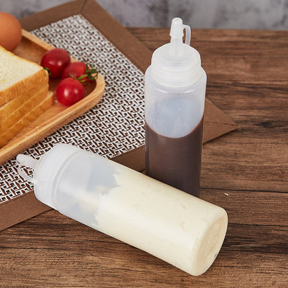 3 pieces - 360 ml - Squeeze bottle - dosing bottle - sauce bottles - Squeeze bottle for garnish, sauce or batter - sauce bottle - Garnish bottle - plastic - white - with spout cap - 6*6*20cm - Image 4