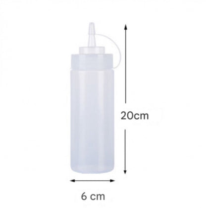 3 pieces - 360 ml - Squeeze bottle - dosing bottle - sauce bottles - Squeeze bottle for garnish, sauce or batter - sauce bottle - Garnish bottle - plastic - white - with spout cap - 6*6*20cm - Image 6