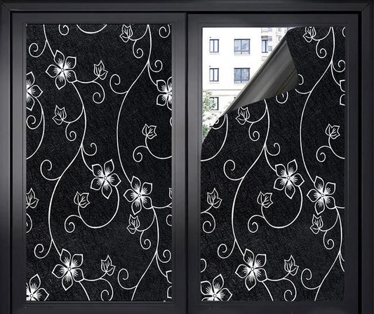 Window Film - Blackout Window Film - Blackout Window Film - Sun Protection - Anti-glare - Adhesive Window Film - Blackout Cloth - Black - Including scraper - Easy installation - Window sticker - 45x100cm - Supplied with self-adhesive backing - C