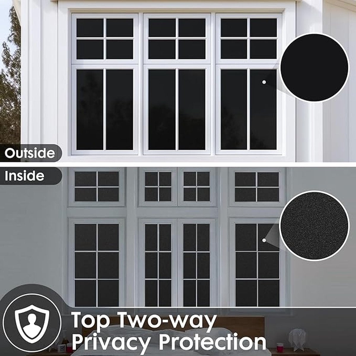 Window Film - Blackout Window Film - Blackout Window Film - Sun Protection - Anti-Peep - Adhesive Window Film - Blackout Cloth - Black - Including Squeegee - Easy Installation - Window Sticker - 45x100cm - Supplied with Self-Adhesive Backing - Image 4