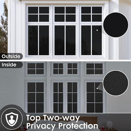 Window Film - Blackout Window Film - Blackout Window Film - Sun Protection - Anti-Peep - Adhesive Window Film - Blackout Cloth - Black - Including Squeegee - Easy Installation - Window Sticker - 45x100cm - Supplied with Self-Adhesive Backing - Image 4