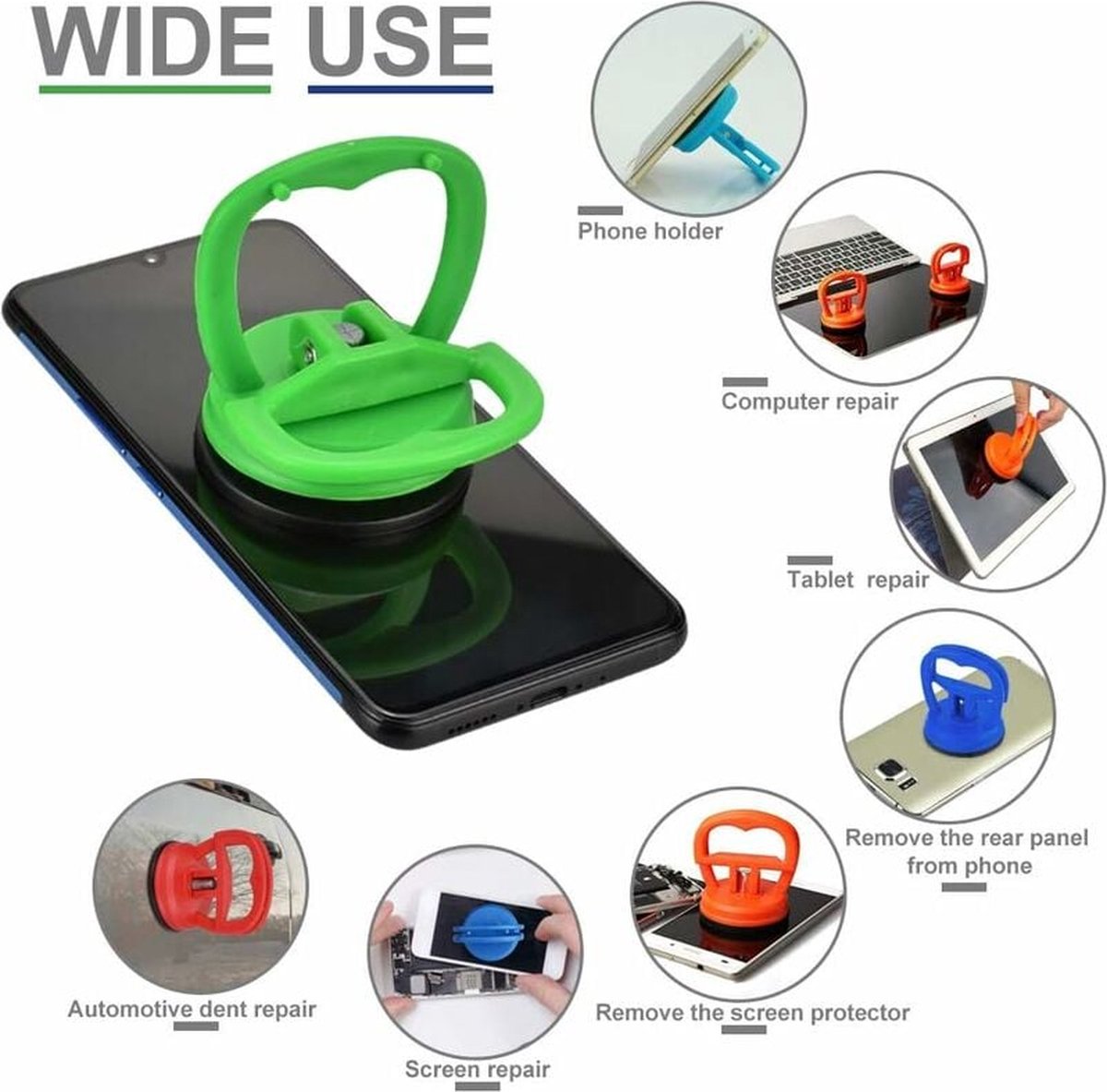 Suction lifter - 4 pieces - car dent repair - 3 kg suction power - universal - Image 2