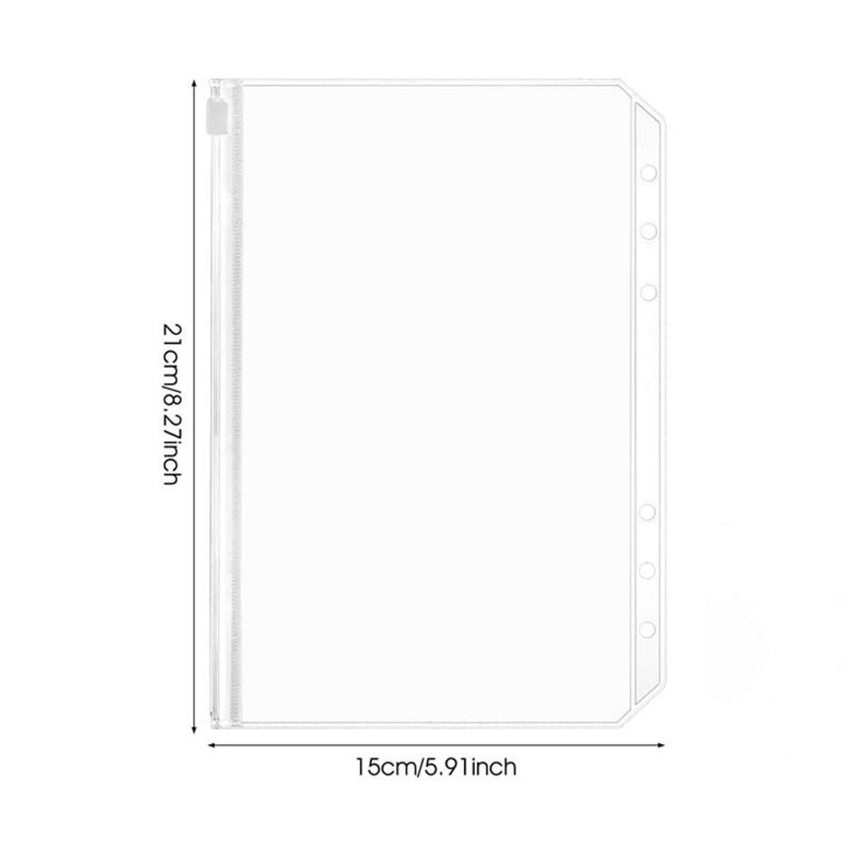 Folder - 18 Pieces - A5 Zip Bags - PVC - Waterproof - Folder Binders for 6-Ring Folders - Folder Binders - Zipper Bags for Documents - A5 Show Bag - Binder Bags - For Storage and Organization at Home, in the Office and at School - 21×15cm - Transparent - Image 5