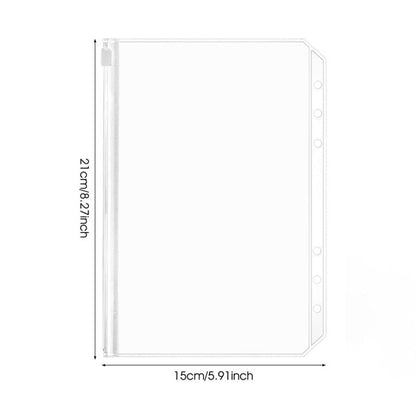 Folder - 18 Pieces - A5 Zip Bags - PVC - Waterproof - Folder Binders for 6-Ring Folders - Folder Binders - Zipper Bags for Documents - A5 Show Bag - Binder Bags - For Storage and Organization at Home, in the Office and at School - 21×15cm - Transparent - Image 5