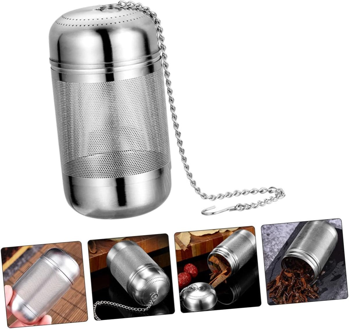 2 pcs - Stainless Steel Herb Ball Stainless Steel Tea Infuser Lazy Tea Infuser Bags for Boiling Tea Infusers for Loose Tea Screw Thread Tea Strainers Brine Basket Mesh Tea Household Soup - Image 4