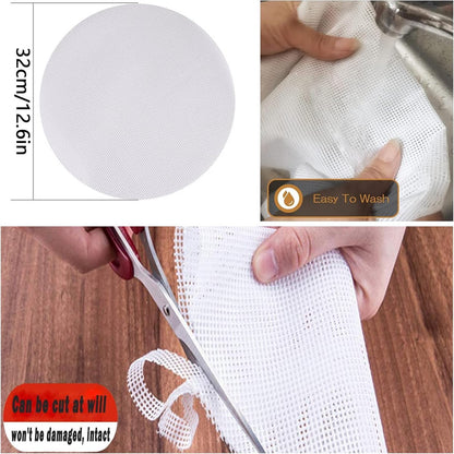 8 pieces Silicone Steam Mat - 32 cm - Reusable - Baking Mats - With Non-stick Coating - Steam Paper - For Dumplings, Buns, Dim Sum - Round - White - Image 5