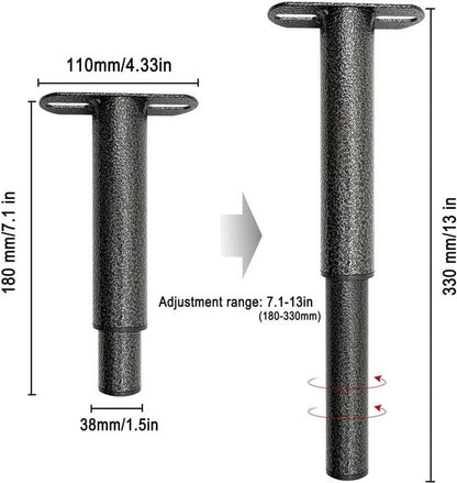 Bed frame support leg - bed legs - box spring legs - 2 pieces - 18 to 33 cm - iron - gray - adjustable furniture leg - retractable - for slatted bases, metal bed base, wardrobe, sofa - Image 6