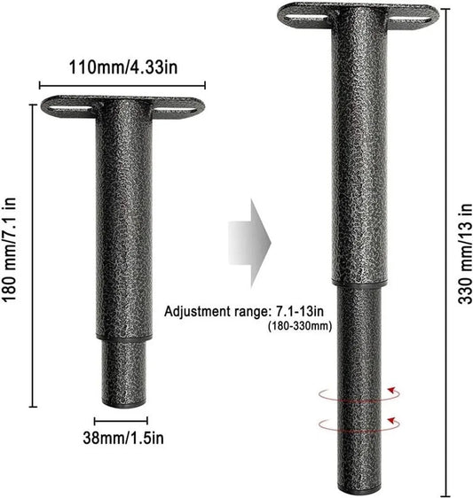 Bed frame support leg - bed legs - box spring legs - 2 pieces - 18 to 33 cm - iron - gray - adjustable furniture leg - retractable - for slatted bases, metal bed base, wardrobe, sofa - Image 6