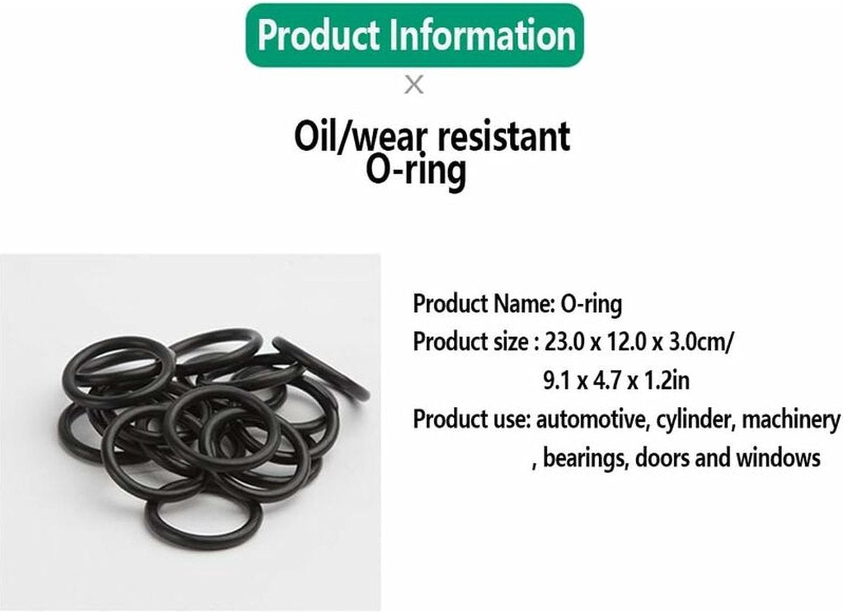 O-rings rubber rings - 225 pieces - 18 sizes - 6x2mm - with assortment box - Image 2