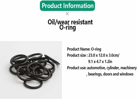 O-rings rubber rings - 225 pieces - 18 sizes - 6x2mm - with assortment box - Image 2