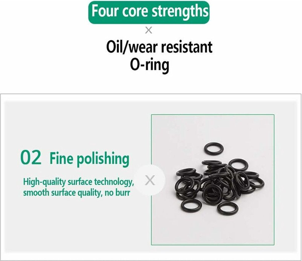 O-rings rubber rings - 225 pieces - 18 sizes - 6x2mm - with assortment box - Image 5