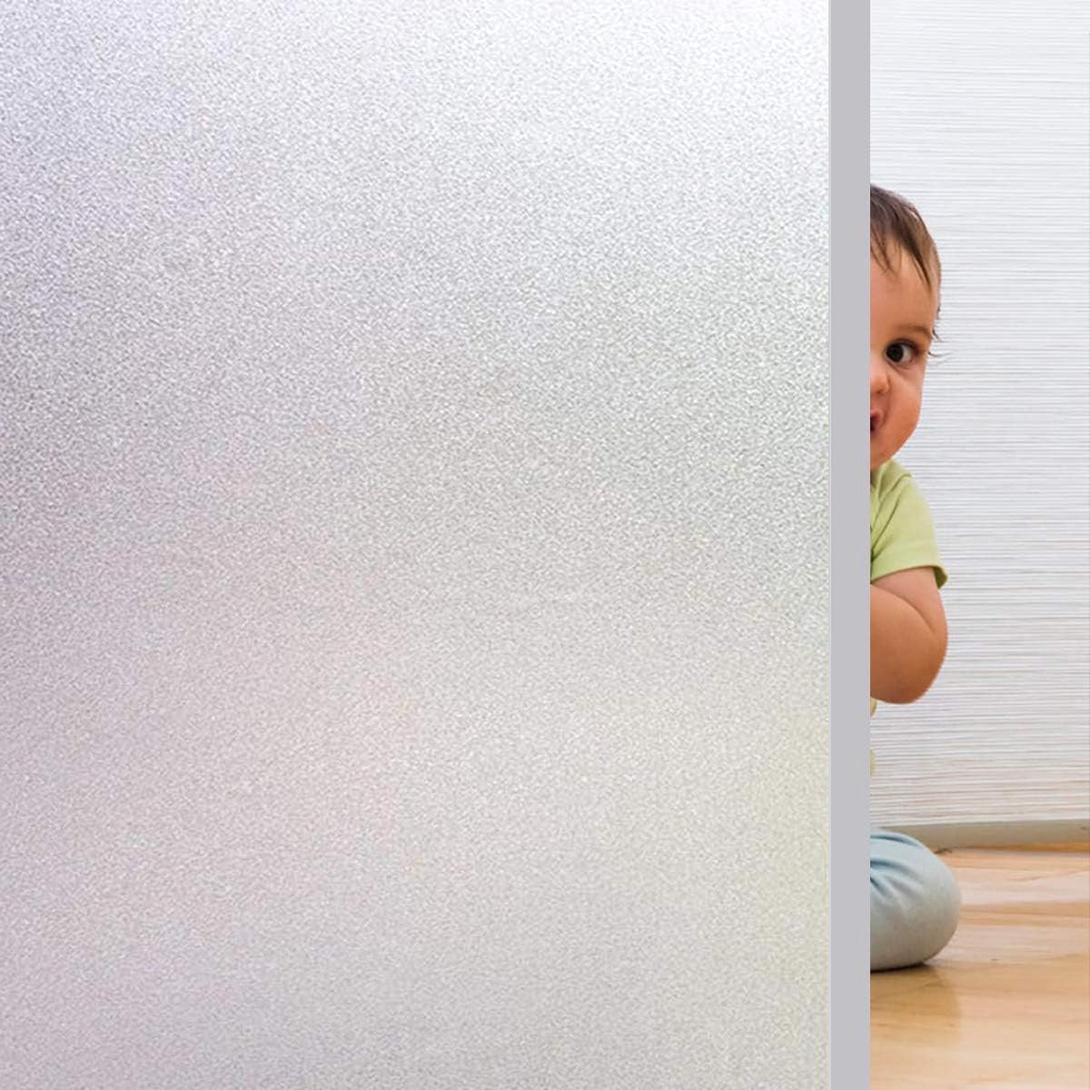 Window film - Easy installation - Glue-free adhesive film for windows and bathrooms - Static - 45cm*3m - white - PVC - Frosted - Image 4