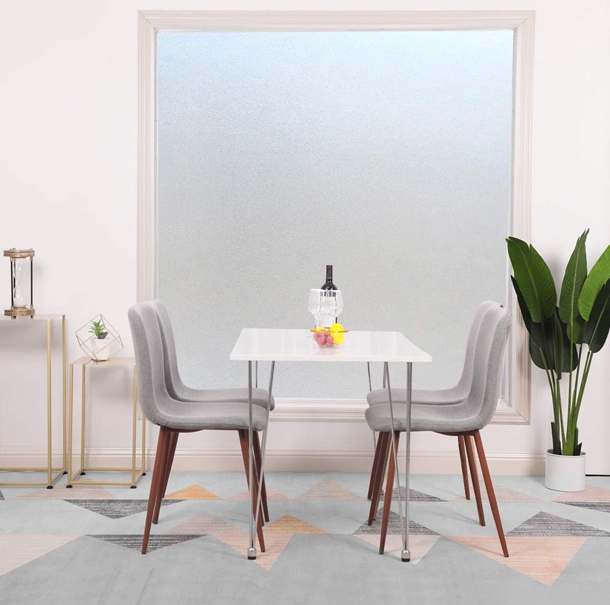 Window film - Easy installation - Glue-free adhesive film for windows and bathrooms - Static - 45cm*3m - white - PVC - Frosted - Image 5