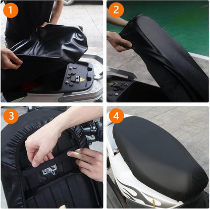Seat cover for electric vehicles and motorcycles - Waterproof - Scratch-resistant - PU - 60*80 cm - Black - Image 2