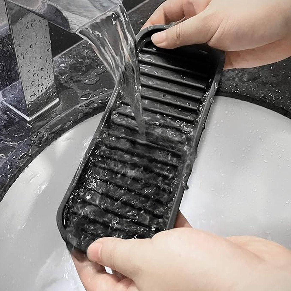 Sink organizer - Countertop and Kitchen Organizer - Sink Organizer - Countertop Organizer - Kitchen Organizers - 230*90mm - Black - Silicone - Image 4