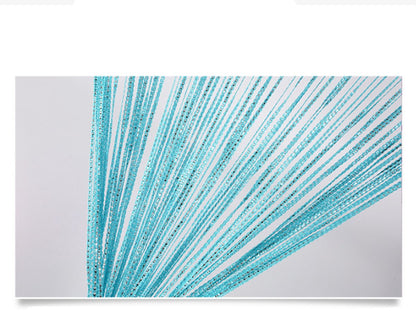 Door curtain - Fly curtain - Door screen - Glitter mosquito net - Anti-fly door curtain - 100 x 200 cm - With silver thread - Polyester - Blue - Decorative curtain - Mosquito net - Image 3