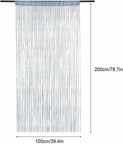 Fly screen curtain - Door curtain - Glitter mosquito net - Anti-fly door curtain - 100 x 200 cm - With silver thread - Polyester - white - Decorative curtain - Mosquito net - Image 3