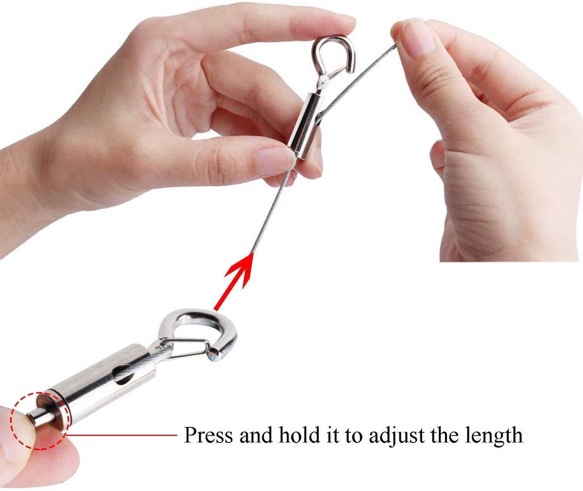 Steel Cable - 3 Pieces - Stainless Steel Single Hook - 2m*1.5mm - Durable - Outdoor and Indoor - Flexible and Durable - For Tent Rope, Clotheslines & Outdoor Lighting - Image 4