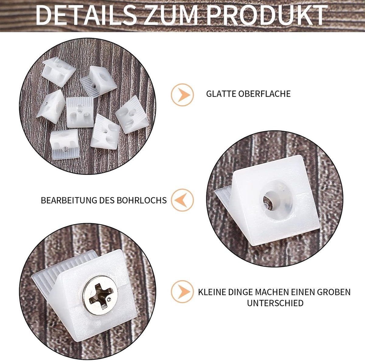 120 Pieces - Wedges - Screw Fastener - Cabinet Installation Kit - Drawer Back Supports - Drawer Repair Kit with Screws - Furniture Drawer Sagging Repair Mend Mending Wedges - Cabinet Shelf Support - Shelf Support - White - Image 5
