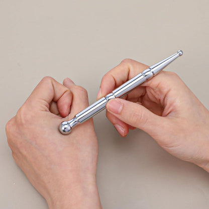 Pressure point pen - Trigger point acupressure pen - Stainless steel - Acupuncture rod - Meridian dredging rod - Manual - For back, shoulders, legs - 125*12mm - Silver - Image 3
