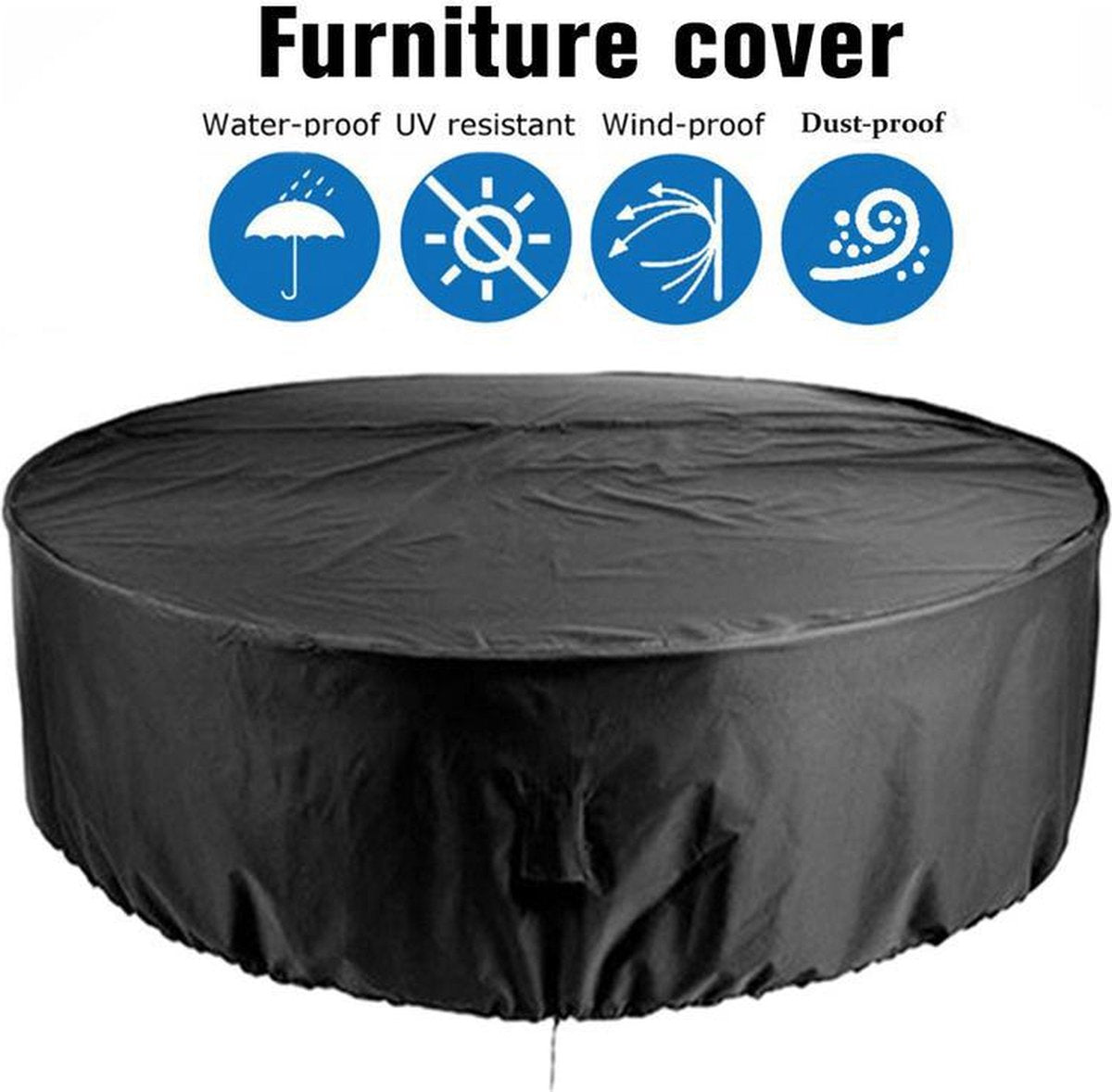 Garden furniture cover - Garden table cover - furniture covers - garden table cover - round garden furniture cover - waterproof garden furniture covers - 120 x 75 cm - Waterproof - Windproof - Dustproof - Anti-UV - round - 210D Oxford cloth - black - for  - Image 5