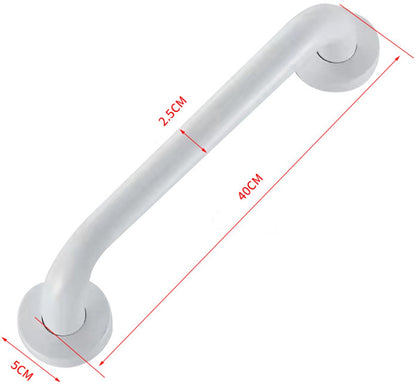 Toilet support rail - bath support - shower support - Grab rail wall support for bathroom, shower, toilet - 40 cm - Wall support - white - metal - Stainless steel - Image 5