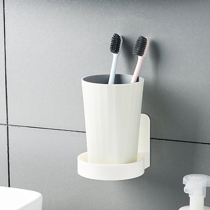 Cup holder - 2 pieces - Cup holder Bathroom - Wall mounted - Self-adhesive - Bathroom shelf - Bathroom rack - White - For placing soap dispensers, mouthwash cups, spice bottles, etc. - Image 4