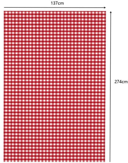 Tablecloths - Tablecloth - PEVA - Rectangular tablecloth - Water-repellent - Indoor and outdoor - Picnic tablecloth - Red checked tablecloth - Suitable for picnics, camping and parties - 137 x 274cm - Red - Image 5