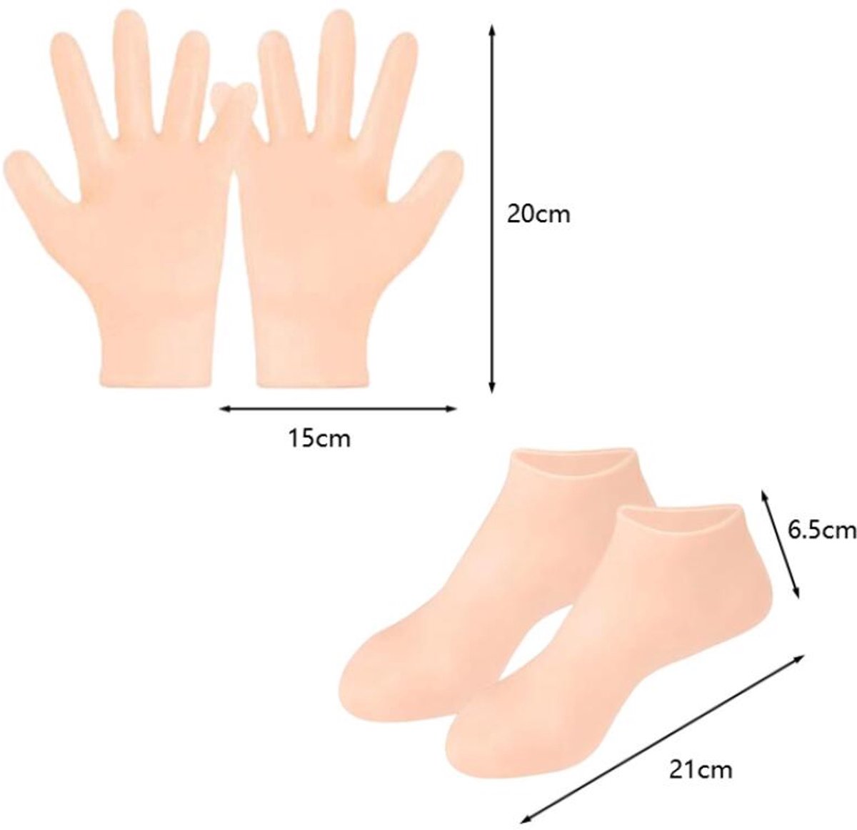 Silicone Socks - 1 Pair Foot Covers + 1 Pair Hand Masks - Foot Glove Set - Silicone - Soft - Hand and Foot Coverings - Moisturizing Socks - Moisturizing - Hydrate Your Hands and Feet - For Dry, Cracked Feet and Hands - Pink - Image 3