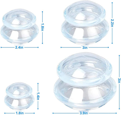 4-piece Cupping cup - Cupping cups - silicone cups - Cupping Set - Cupping For Cellulite - vacuum cup - For reducing cellulite anti-aging relieves pain and joints for buttocks, neck, body - blue - Image 4