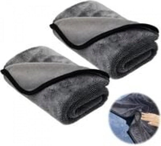 2 pieces - Microfiber cloth - drying towel - drying towel - Drying cloth - Cleaning towels - 40*40 cm - 600 g/m² - gray - Absorbent - for shower, bathroom and car washing - Image 5