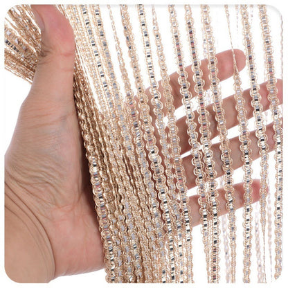 Fly screen curtain - Door curtain - Glitter mosquito net - Anti-fly door curtain - 100 x 200 cm - With gold thread - Polyester - Gold - Decorative curtain - Mosquito net - Image 2