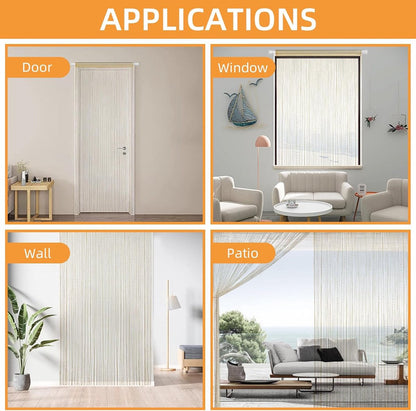 Fly screen curtain - Door curtain - Glitter mosquito net - Anti-fly door curtain - 100 x 200 cm - With gold thread - Polyester - Gold - Decorative curtain - Mosquito net - Image 3