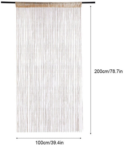 Fly screen curtain - Door curtain - Glitter mosquito net - Anti-fly door curtain - 100 x 200 cm - With gold thread - Polyester - Gold - Decorative curtain - Mosquito net - Image 4