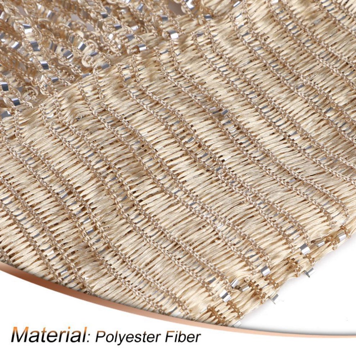 Fly screen curtain - Door curtain - Glitter mosquito net - Anti-fly door curtain - 100 x 200 cm - With gold thread - Polyester - Gold - Decorative curtain - Mosquito net - Image 5
