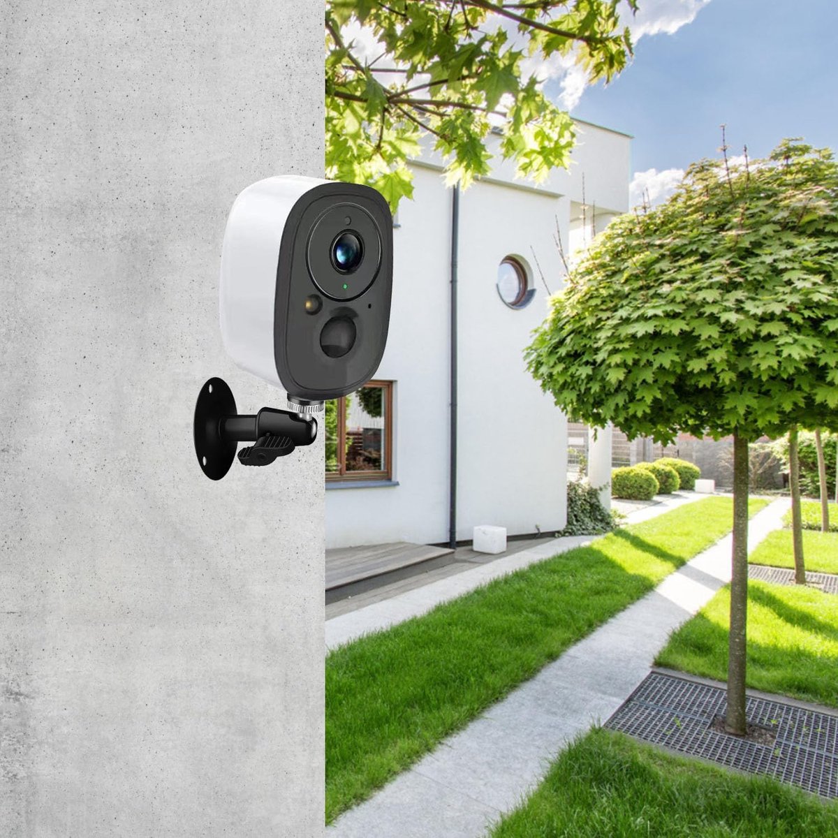 Metal Camera Bracket - 2 pieces - 360° adjustable - Wall mounting - For security cameras - Indoor and outdoor use - With installation accessories - Black - Image 4